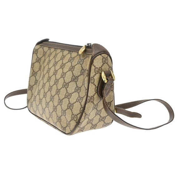 GUCCI Logo Sherry GG Pattern Shoulder Bag PVC Leather Brown GHW Italy - Picture 4 of 13